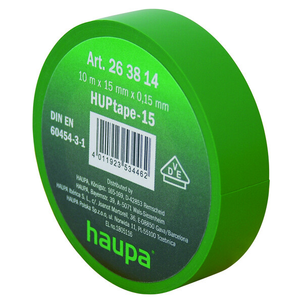 Изолента ПВХ 19 мм x 33 м цвет зеленый | 263896 | Haupa