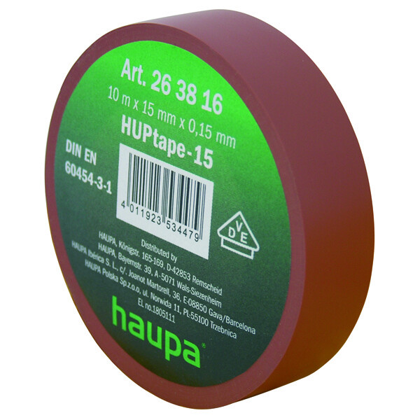 Изолента ПВХ, цвет коричневый, шир. 25 мм, длина 20 м, d 74 мм | 263878 | Haupa