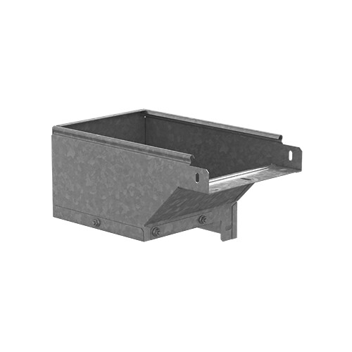 Поворот вертикальный вниз правый к лотку 100х80, толщ. 1,0 мм, Сендзимир цинк | ПВНП-100х80-1,0-СЦ | Ostec