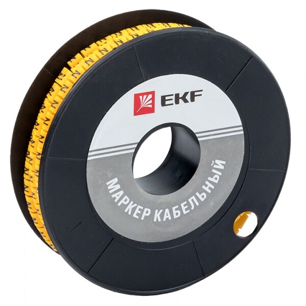 Маркер-кабельный 4,0кв.мм "N" (500шт.) (ЕС-2) EKF PROxima | plc-KM-4-N | EKF