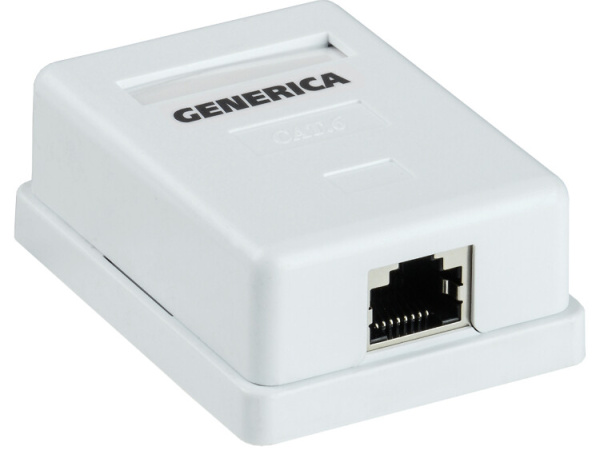 Розетка инф. настенная RJ45 кат. 5Е FTP 1 порт GENERICA | CS2-1C5EF-12-G | ITK