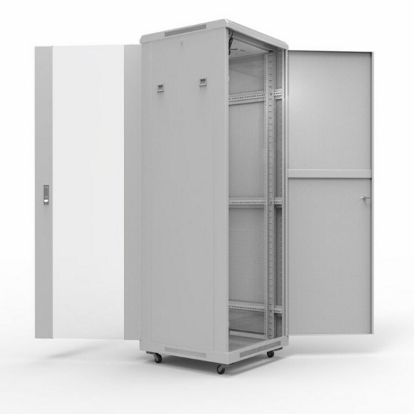 19" Напольный шкаф серии Standart 32U 600х1000 мм, передняя дверь стекло, задняя дверь металл, RAL 7035 (состоит из 3 частей) | 04-2312 | REXANT