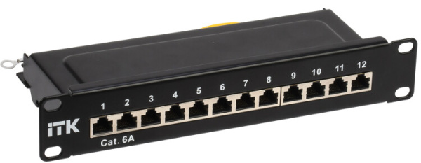 1U патч-панель кат.6A STP 12 портов 10" Dual IDC | PP12-1UC6AS-D05-10 | ITK