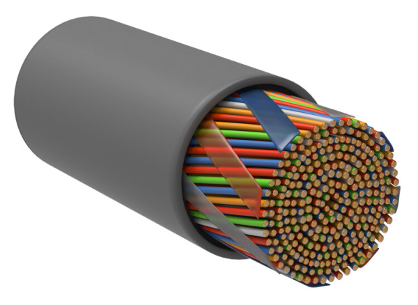 Кабель связи витая пара U/UTP, кат.5E, 25х2х24AWG solid, PVC, 500м, серый | LC1-C5E25-111 | ITK