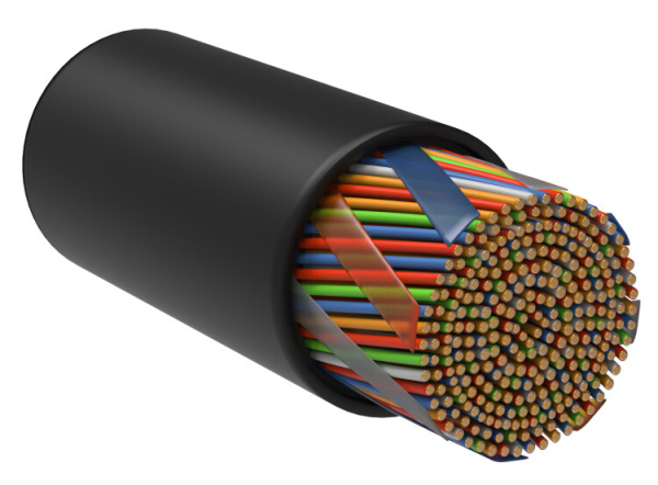 Кабель связи витая пара U/UTP, кат.5E 100х2х24AWG solid, LDPE, 305м, черный | LC3-C5E100-139 | ITK