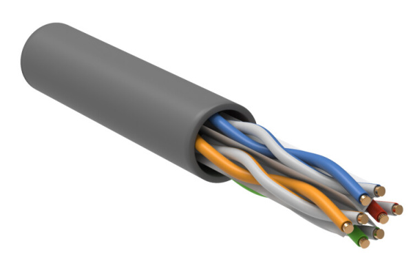 Кабель связи витая пара U/UTP, кат.6 4х2х23AWG solid, PVC, 305м, серый | LC1-C604-111 | ITK