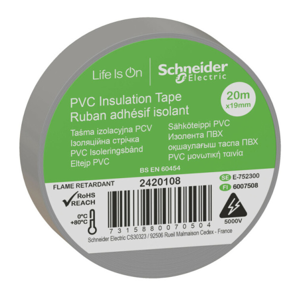 ИЗОЛЕНТА ПВХ 19мм Х 20м СЕРАЯ | 2420108 | Schneider Electric