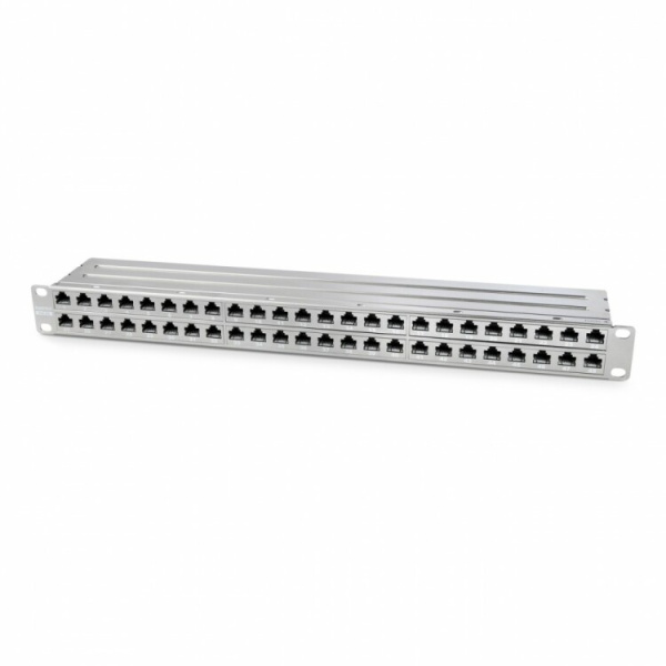 Патч-панель PPHD-19-48-8P8C-C6A-SH-110D высокой плотности 19", 1U, 48 портов RJ-45, полный экран, категория 6A, Dual IDC | 225400 | Hyperline