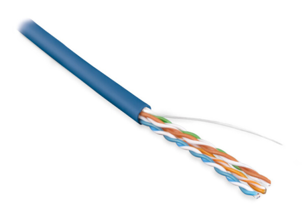 Кабель витая пара UUTP4-C5E-S24-IN-PVC-BL-305(305м)неэкран.U/UTP,кат.5e,4пары(24AWG),однож.(solid),PVC,-20°C– +75°C,синий | 42011 | Hyperline