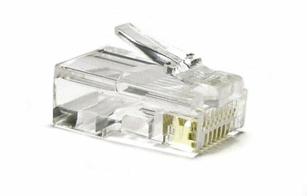Разъем под витую пару PLUG-8P8C-U-C6-100 RJ-45(8P8C) кат.6 (50 µ"/ 50м.дюй.),универсальный (д. одн. имногож. каб.) (100 шт) | 49367 | Hyperline