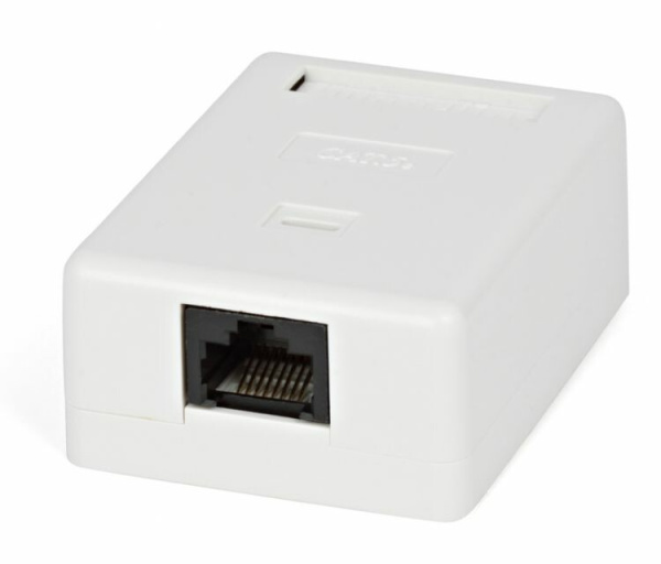 SB1-1-8P8C-C6-SH-WH Розетка компьютерная RJ-45(8P8C), категория 6, экранированная, одинарная, внешняя, Dual IDC | 430236 | Hyperline