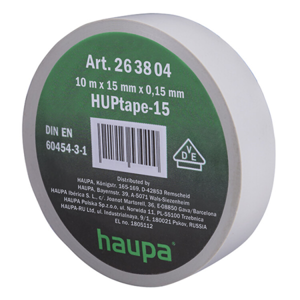 Изолента ПВХ, 19 мм x 25 м, цвет серый | 263906 | Haupa