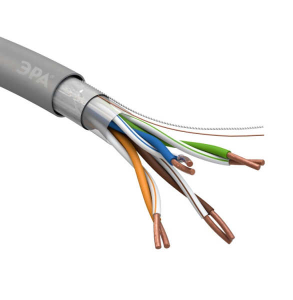 F/UTP-Cu ЭРА Кабель витая пара F/UTP 4x2x24 AWG Cat5e CU PVC 305 м | Б0044688 | ЭРА