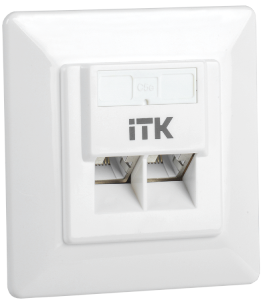 Внутренняя инф. розетка RJ45 кат. 5Е FTP 2 порта | CS2-1C5EF-2-1 | ITK