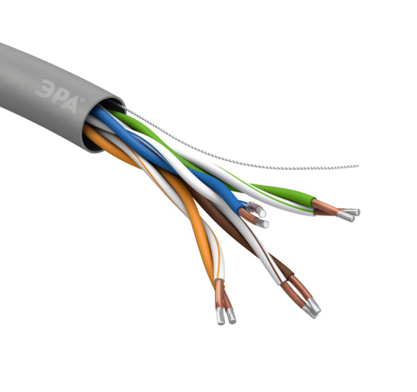 Кабель витая пара U/UTP 4x2x25 AWG Cat5e CCA PVC 305м SIMPLE (2/30) | Б0044435 | ЭРА