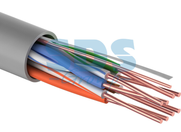 Кабель UTP 4PR 24AWG, CU (медь), CAT5e, 100 МГц, PVC, серый, бухта 100 м | 01-0043-100 | REXANT