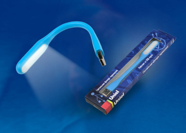 Светильник-фонарь переносной TLD-541 Blue прорезиненный корпус, 6 LED, питание от USB-порта, цвет-синий. | UL-00000251 | Uniel