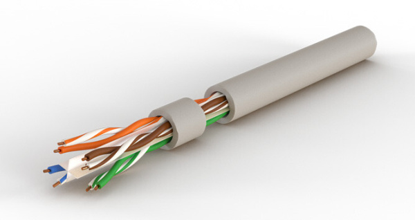 UUTP4-C6-S23-IN-LSLTX-GY-305 (305 м) Кабель витая пара, неэкранир. U/UTP, категория 6, 4 пары (23 AWG), одножил. (solid)| 426003 | Hyperline