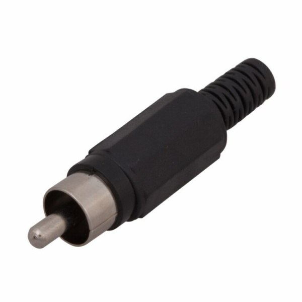 Разъем штекер RCA чёрный пайка | 14-0404 | REXANT