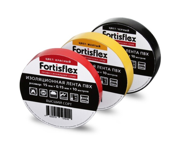 Изолента ПВХ 15x0.15х10 белая | 71223 | Fortisflex
