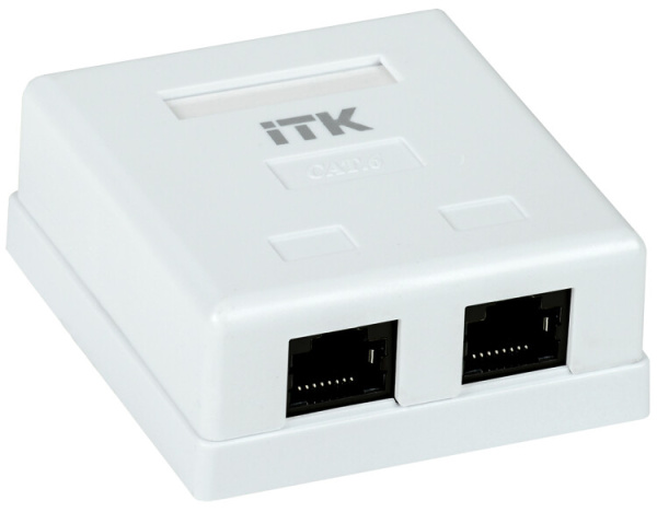 Настенная инф.розетка RJ-45, кат.6, 2-порта | CS2-1C6U-22 | ITK