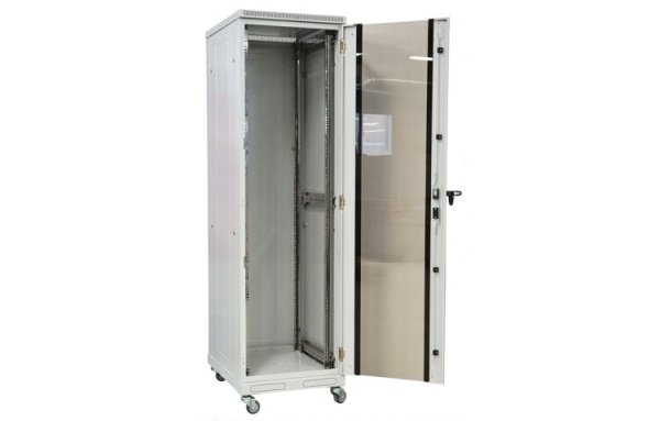 Шкаф телекоммуникационный напольный 19",18U(600x600), ШТ-НП-18U-600-600-С, передняя дверь стекло ССД | 130411-00492 | СВЯЗЬСТРОЙДЕТАЛЬ